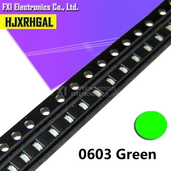100шт зелен 0603 SMD LED диоди осветяват Гореща продажба