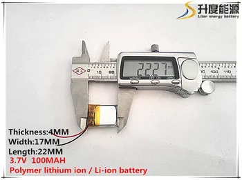 1бр [SD] 3,7 В, 100 ма, [401722] Полимерна литиево-йонна / Литиево-йонна батерия за ИГРАЧКИ, POWER BANK, GPS, mp3, mp4, мобилен телефон, динамика