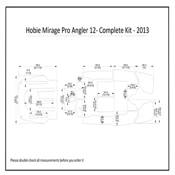 2013 Hobie Mirage Pro Angler 12 Пълен Комплект Каяк, Лодка EVA Пяна Палубни Подложка За Пода