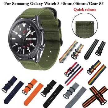 22 мм Смарт Каишка За Часовник Каишка За Samsung Galaxy Watch 3 45 мм и 46 мм Gear S3 Frontier Класически Въжета За Умни Часа Платно Найлон Wirstband