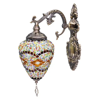 5 W Мозайка Стенен led Лампа, Овални многоцветен Стъклена Трапезария Ръчно изработени впечатлява със своя бохемски стил, Нощни лампа, монтиран на стената Лампа с хрустальным интериор