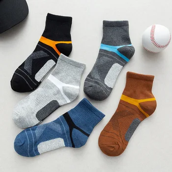 5 двойки мъжки открит бягане усвояването на пот памучни чорапи високо качество на барел фитнес баскетбол вана барел памучни чорапи гореща