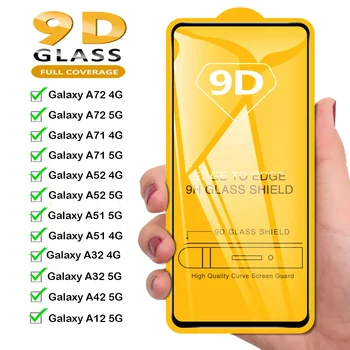9D Защитно Стъкло за samsung Galaxy A52 A52S A51 A71 A72 A32 A12 A22 5G и 4G Защитно фолио за дисплея Защитно HD Закалено Стъкло