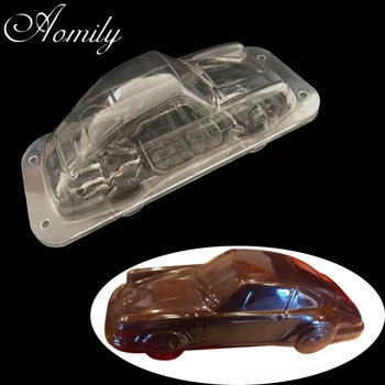 Aomily 3D Автомобилната Форма Пластмасова Форма За Шоколадова Торта Поликарбонат Пудинг, Желе Бонбони Ледената Форма на Домашен Десерт САМ Съдове за Печене