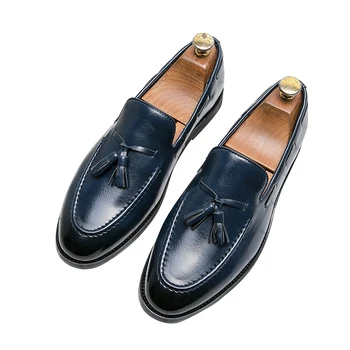 DAFENP Модела обувки с Пискюли Мъжки Обувки Лоферы В Британския стил На Нисък ток За нощен клуб и парти Мъжки Обувки