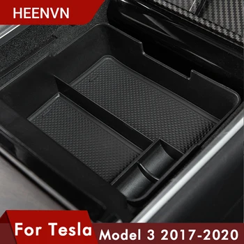 Heenvn 2020 Model3 Авто Централен Подлакътник Кутия За Съхранение На Tesla, Модел 3 Аксесоари Конзола Държач Авто Контейнер Органайзер За Ръкавици