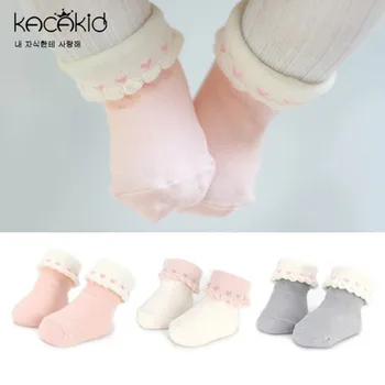 Kacakid/ 100% Памучни детски чорапи с волани за момичета, Детски Сладки Гамаши за малки момичета, Нескользящие Сладки Чорапи от 0 до 4 години