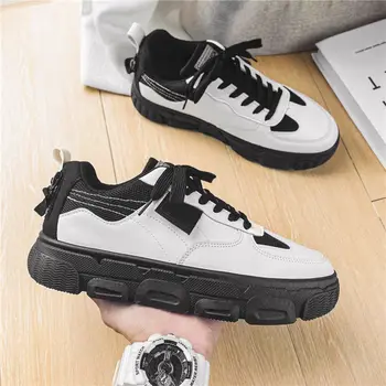 Бял мъжки обувки 2022, ранна пролет, Нова мъжки обувки, Дишаща обувки, мъжки тенденция обувки за почивка, бели обувки с дебела подметка в стила на Жокера