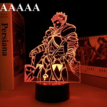 Гилгамеш 3D Лампа за Декор Спални Подарък За Рожден Ден Манга Fate Stay Night Гилгамеш LED Аниме Fate Stay Дистанционно Управление нощна светлина