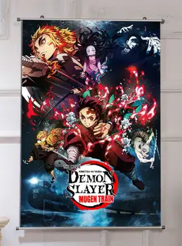 Гореща Аниме Demon Slayer: Kimetsu no Yaiba Превъртане Плакат Отаку Пост Стенен 60*90 СМ Декорация на Дома, Стенен Декор Живопис