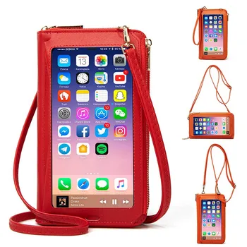 Дамска Чанта-гривна със Сензорен екран със защитата на RFID, Модерен Малък Портфейл, Чанта през Рамо, Чанта за Телефон