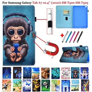 Калъф за таблет Samsung Galaxy Tab A7 10,4 2020 SM-T500 SM-T505 Калъф с маймуна и Лъв За Samsung Tab A7 Калъф 2020 10 4 Etui Дръжка