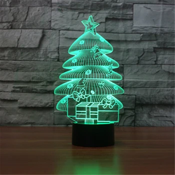 Коледни подаръци дърво 3d Лампа led 3d лека нощ за детето си цветни Градиентные осветителни Тела за Украса на Атмосферата настолна Лампа Светлина