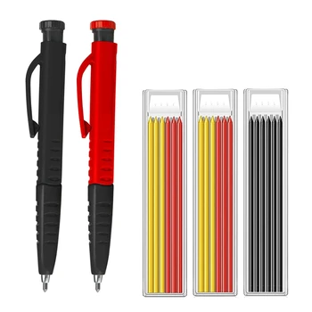 Механични Дърводелски моливи, 2 бр Дърводелски моливи повишена здравина, с вградени острилка ви + 18 бензиностанции
