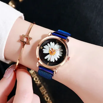 Мода the Daisy часовници han edition ins вятър трели на уеб знаменитост приятелка с паричен магнит текстилен колан дамски часовник