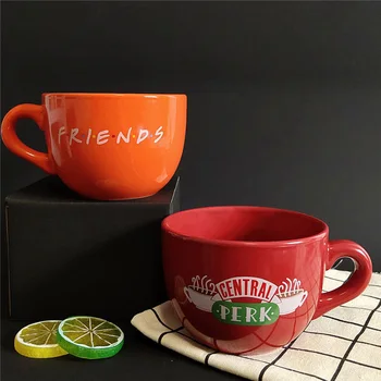 Нови Приятели Показват Central Perk Голяма Чаша 600 мл Кафе Чай Керамична Чаша Приятели Central Perk Чаша за Капучино, най-Добрите Подаръци за Приятели