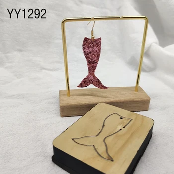 Обеци в формата на рибено опашката Yy-1292 дървен нож за пробиване подходящи за обща ръчен нож за scrapbooking