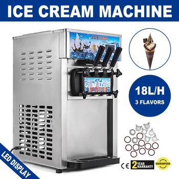 Популярна система rainbow преносима настолна машина за мек подаване на сладолед с три вкусове автоматични вендинг машина за мек сладолед 18