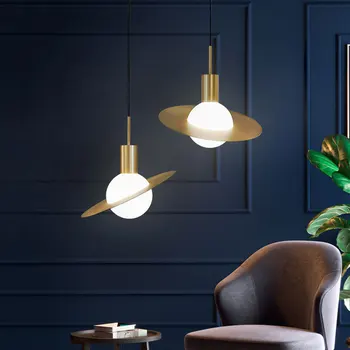 Скандинавска лекота LED E27 Окачен лампа Модерен за декорация на дома Полилей вътрешно осветление хол нощни Таванско помещение