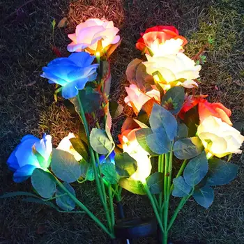 Цветето на Светлината Розата е Цветето на Лампа Led Слънчева Светлина Водоустойчив Открит Пейзаж Тревата Лампа за Двор Двор Градина Украса