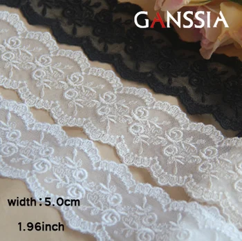 Ширина 1 ярд: 5 см Вкусно двухрядное дантелено рокля с бродерия във формата на роза, с яка и копчета, аксесоари за шиене със собствените си ръце (ss-1051)
